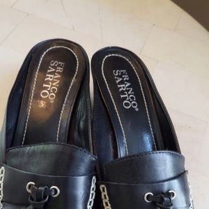 Black business casual mules